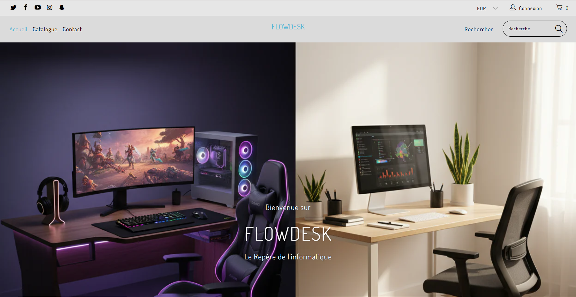 FlowDesk - Équipement bureautique et gaming